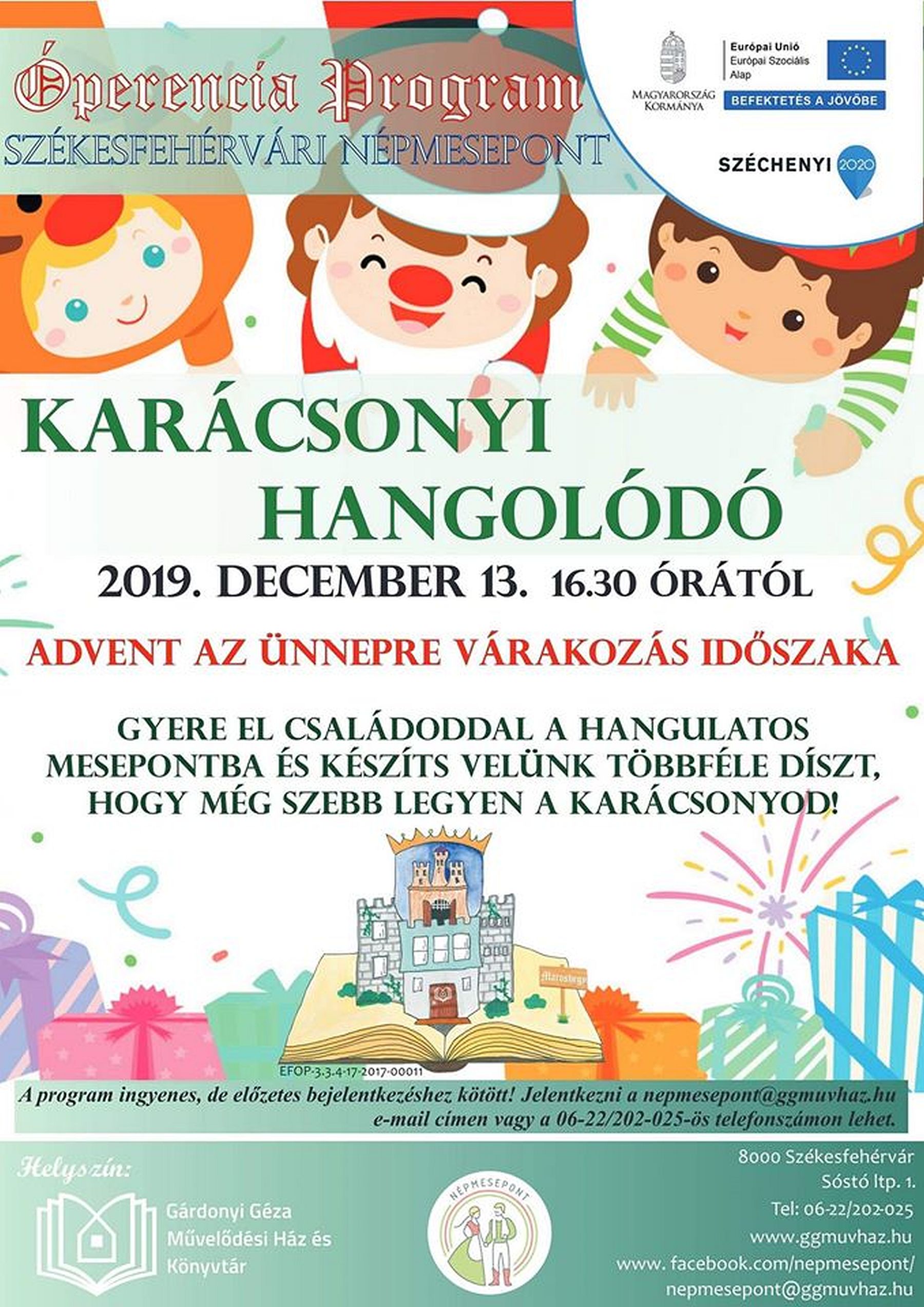 Karácsonyi hangolódó - családi délután lesz a Székesfehérvári Népmeseponton